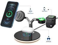 3-in-1 Magnetic Wireless Charging Dock For iPhone 12 / 13 / 14, Apple Watch, AirPods With Built-In Desk Light