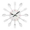 Kitchen Wall Clock With Cutlery, Spoon, Fork Design