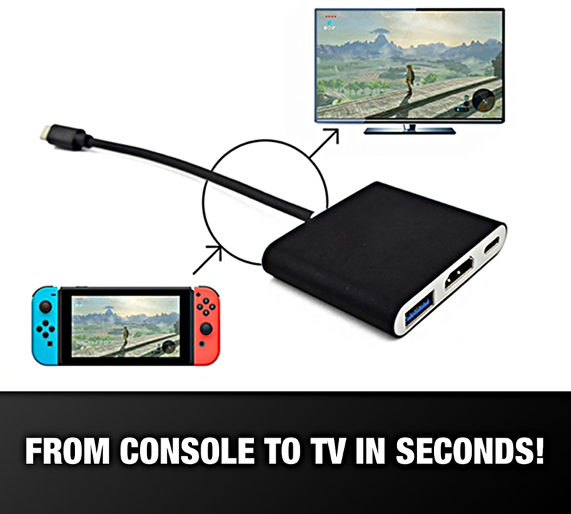 debitor Male klodset Nintendo Switch HDMI, USB-C Travel Dongle For Connecting To TV - Dock  Replacement – Chytah