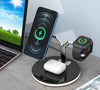 3-in-1 Magnetic Wireless Charging Dock For iPhone 12 / 13 / 14, Apple Watch, AirPods With Built-In Desk Light