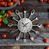 Kitchen Wall Clock With Cutlery, Spoon, Fork Design