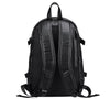 Leather Tech Backpack With USB Charging Port, Headphones Cord Hole